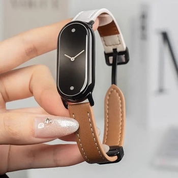 Δερμάτινο λουρί για Xiaomi Mi Band 10 με μαγνητικό κούμπωμα, συμβατό με Mi Band 9/8/NFC, κομψή αντικαταστάσιμη ζώνη