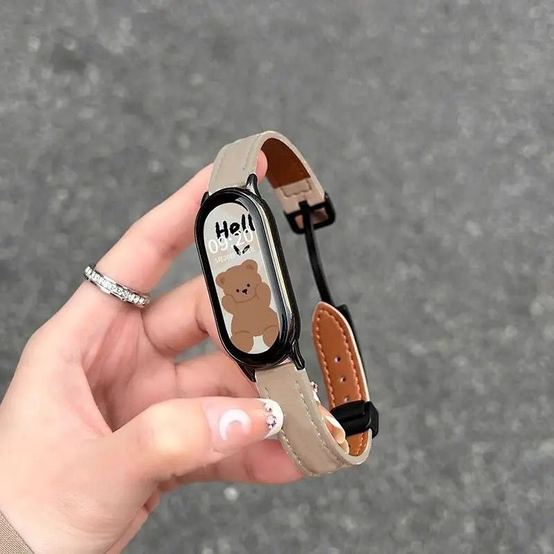 Δερμάτινο λουρί για Xiaomi Mi Band 10 με μαγνητικό κούμπωμα, συμβατό με Mi Band 9/8/NFC, κομψή αντικαταστάσιμη ζώνη
