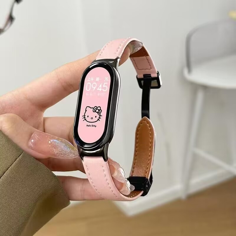 Δερμάτινο λουρί για Xiaomi Mi Band 10 με μαγνητικό κούμπωμα, συμβατό με Mi Band 9/8/NFC, κομψή αντικαταστάσιμη ζώνη