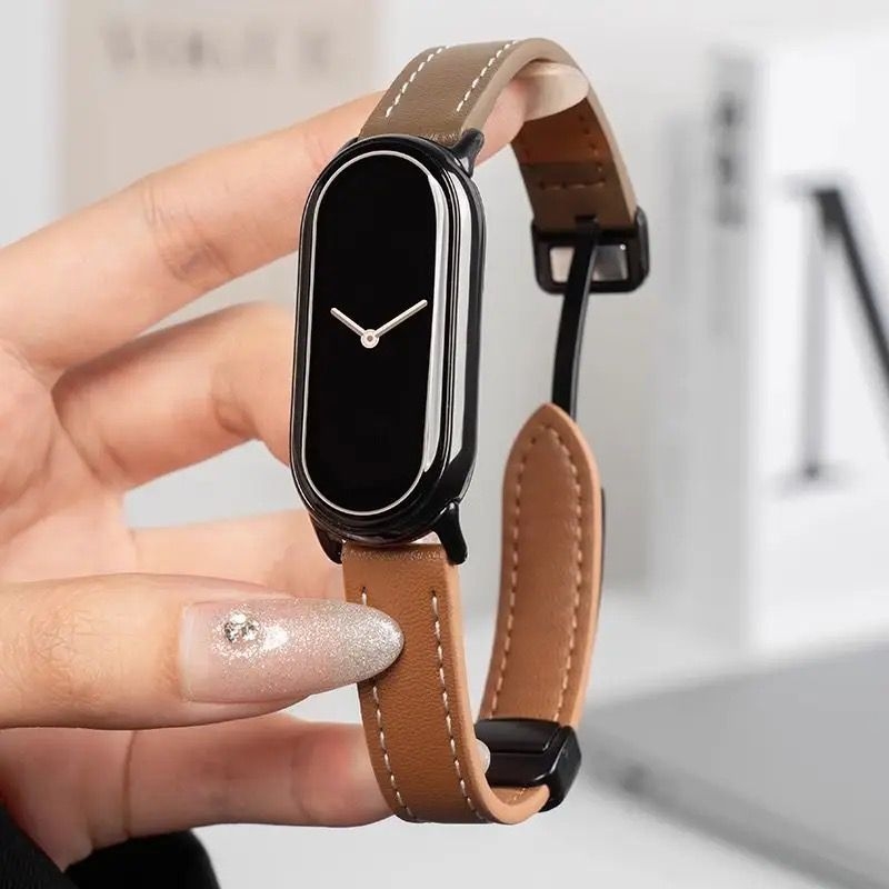 Δερμάτινο λουρί για Xiaomi Mi Band 10 με μαγνητικό κούμπωμα, συμβατό με Mi Band 9/8/NFC, κομψή αντικαταστάσιμη ζώνη