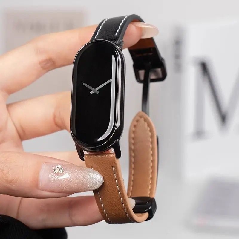 Δερμάτινο λουρί για Xiaomi Mi Band 10 με μαγνητικό κούμπωμα, συμβατό με Mi Band 9/8/NFC, κομψή αντικαταστάσιμη ζώνη