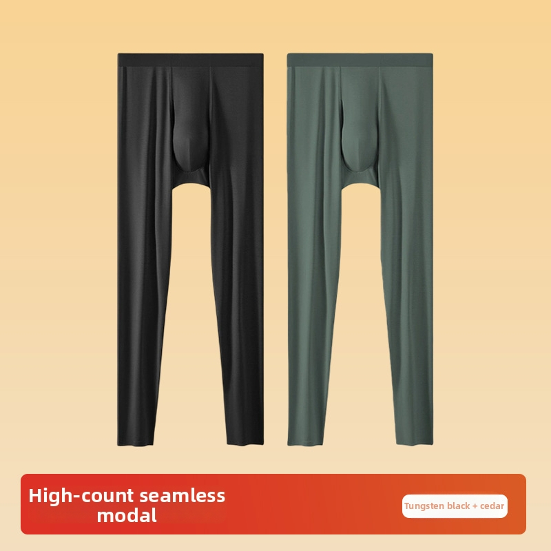 Vīriešu Modal bezšuvju termālās bikses kā bāzes slānim, elpojošas, silta, pilna garuma