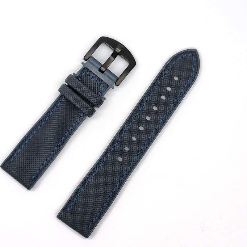 Λουράκι ρολογιού από καουτσούκ με υφή νάιλον, αδιάβροχο και ανθεκτικό στον ιδρώτα, αθλητικό στυλ, συμβατό με όλους τους τύπους ρολογιών, κούμπωμα με καρφί