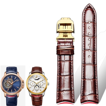 Laikrodžio dirželis iš natūralios odos su krokodilo raštu, Moon Phase Master modelis, viršutinės karvės odos oda, originalus dizainas