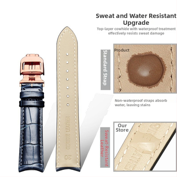 Laikrodžio dirželis iš natūralios odos su krokodilo raštu, Moon Phase Master modelis, viršutinės karvės odos oda, originalus dizainas