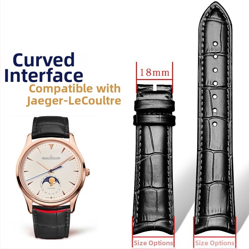 Laikrodžio dirželis iš natūralios odos su krokodilo raštu, Moon Phase Master modelis, viršutinės karvės odos oda, originalus dizainas