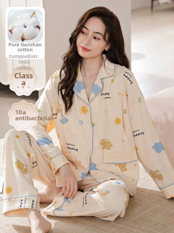 Māmiņu pidžamu komplekts — vilnas maisījums, V kakla līnija, garie piedurknes, 251–300 g/m²