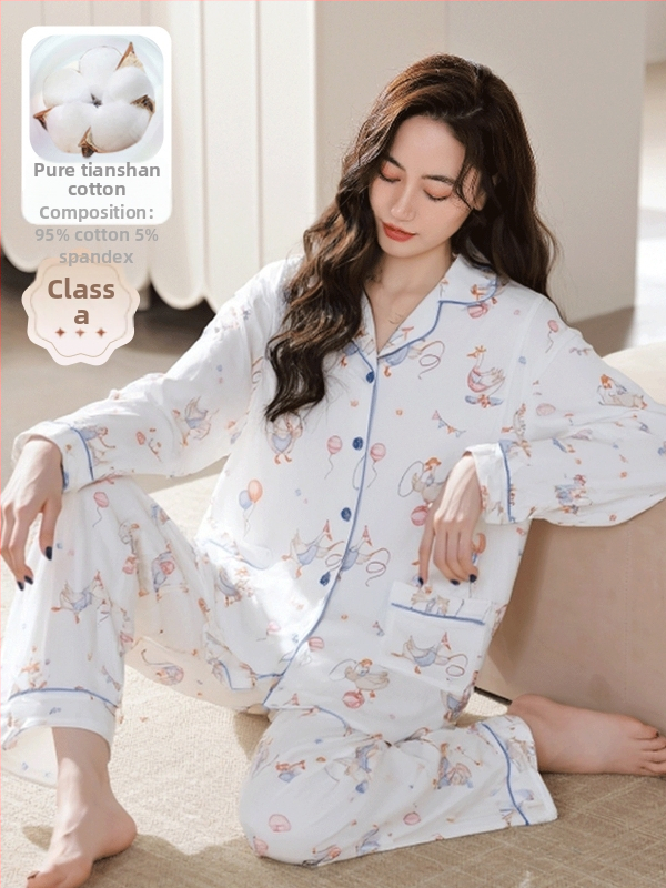 Māmiņu pidžamu komplekts — vilnas maisījums, V kakla līnija, garie piedurknes, 251–300 g/m²