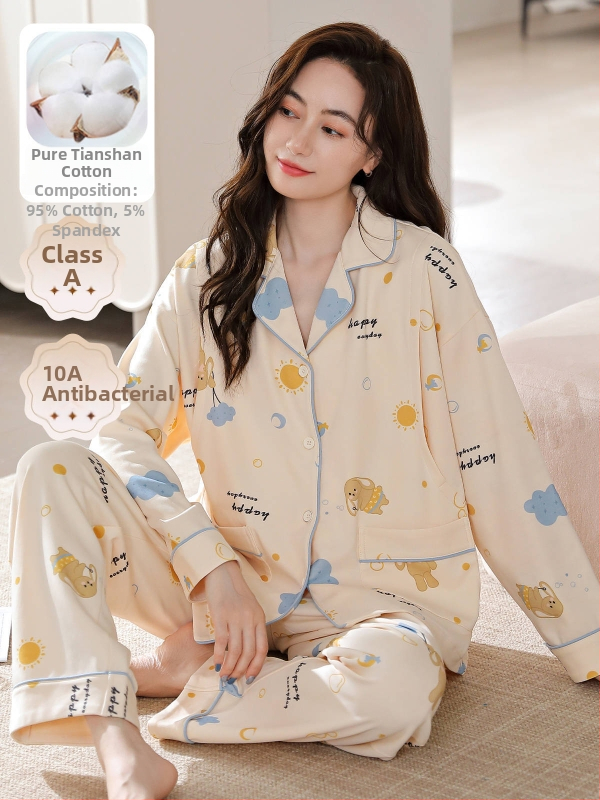 Māmiņu pidžamu komplekts — vilnas maisījums, V kakla līnija, garie piedurknes, 251–300 g/m²