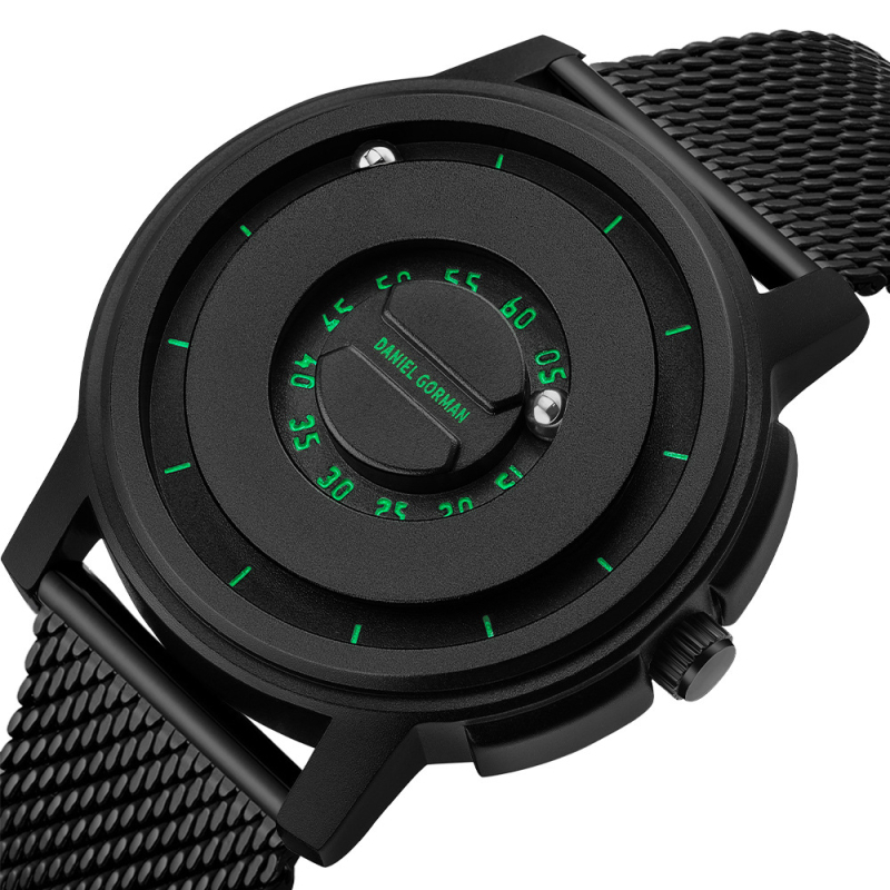 Ceas de bărbați cu curea din oțel inoxidabil, mișcare cuarț Swiss ETA, afișaj analog, carcasă din cupru, rezistență la apă 30 m