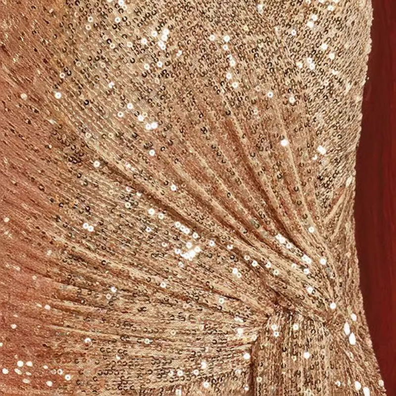 Večernja haljina s V-dekolteom, duga suknja s šlepom, elegantna haljina za bankete i formalne zabave