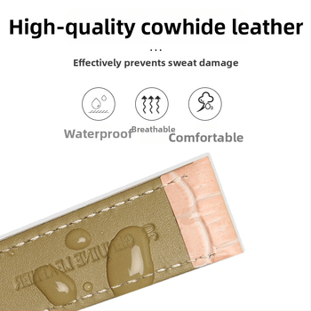 Dviejų pusių odinis laikrodžio dirželis iš pirmosios sluoksnio veršioko odos, su adatos sagtimi, vandeniui atsparus, ASILANDUN, 2024 m. pavasaris, mados OL stilius, miesto keliautojo stilius