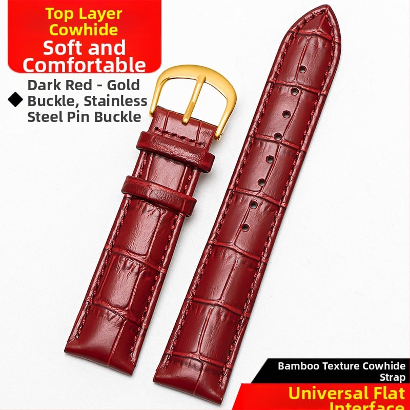 Dviejų pusių odinis laikrodžio dirželis iš pirmosios sluoksnio veršioko odos, su adatos sagtimi, vandeniui atsparus, ASILANDUN, 2024 m. pavasaris, mados OL stilius, miesto keliautojo stilius