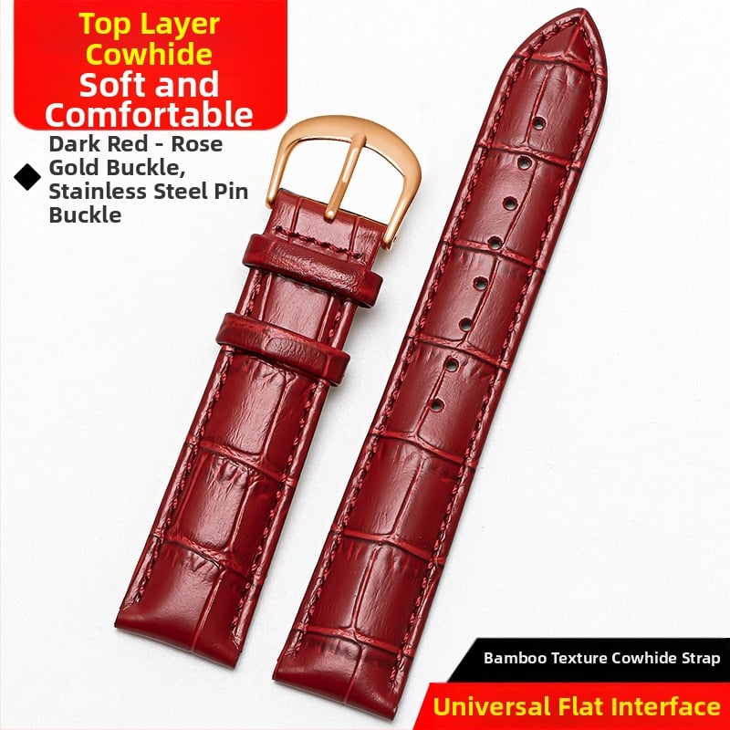 Dviejų pusių odinis laikrodžio dirželis iš pirmosios sluoksnio veršioko odos, su adatos sagtimi, vandeniui atsparus, ASILANDUN, 2024 m. pavasaris, mados OL stilius, miesto keliautojo stilius