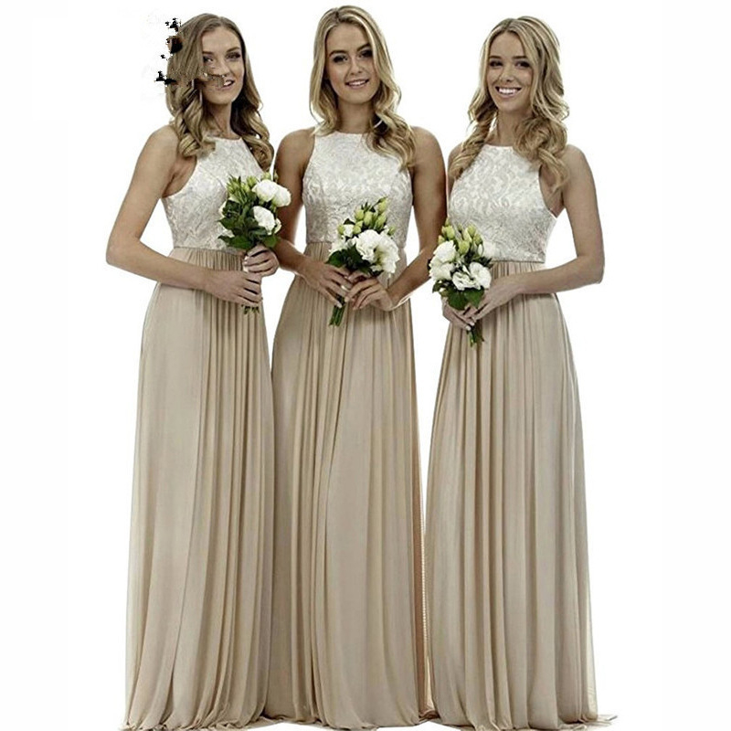 Līgavas draudzenes kleita — eleganta vakara kleita, garā kleita, haltera kakls, bez piedurknēm (Poliesteris; Vakara kleita; Gara kleita; Haltera kakls; Bez piedurknēm)