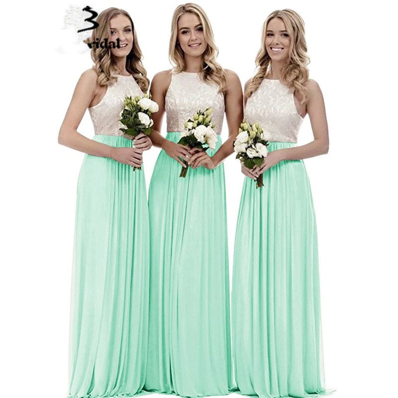 Līgavas draudzenes kleita — eleganta vakara kleita, garā kleita, haltera kakls, bez piedurknēm (Poliesteris; Vakara kleita; Gara kleita; Haltera kakls; Bez piedurknēm)