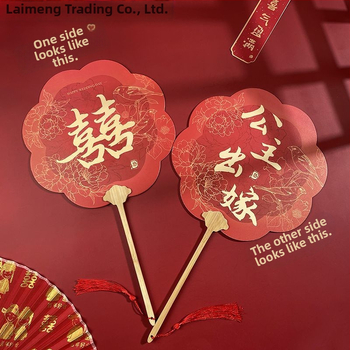 Koka kāzu fāns līgavām – fotorekvizīts, dāvanu kaste, ķīniešu stils