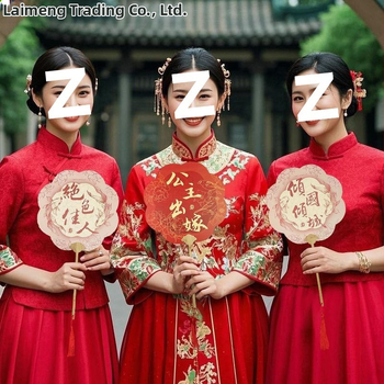 Koka kāzu fāns līgavām – fotorekvizīts, dāvanu kaste, ķīniešu stils