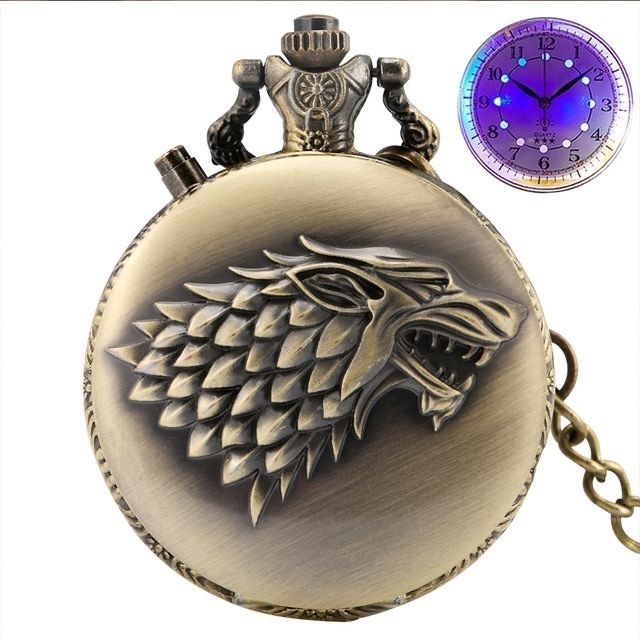 Vana tasku kell kaelakeega, kvartsliikumine, tsingi sulami korpus, spiraalkroon, ümmargune dial numbritega, maailma aeg ja 24-tunnine näit