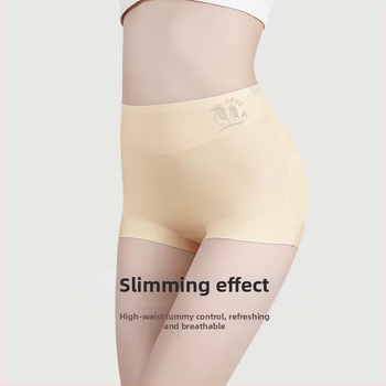 Modal augsta vidukļa sieviešu apakšveļa, pacel sēžamvietu, elpojoša, adīta, dzīvnieku raksts, kokvilnas iekšējā odere