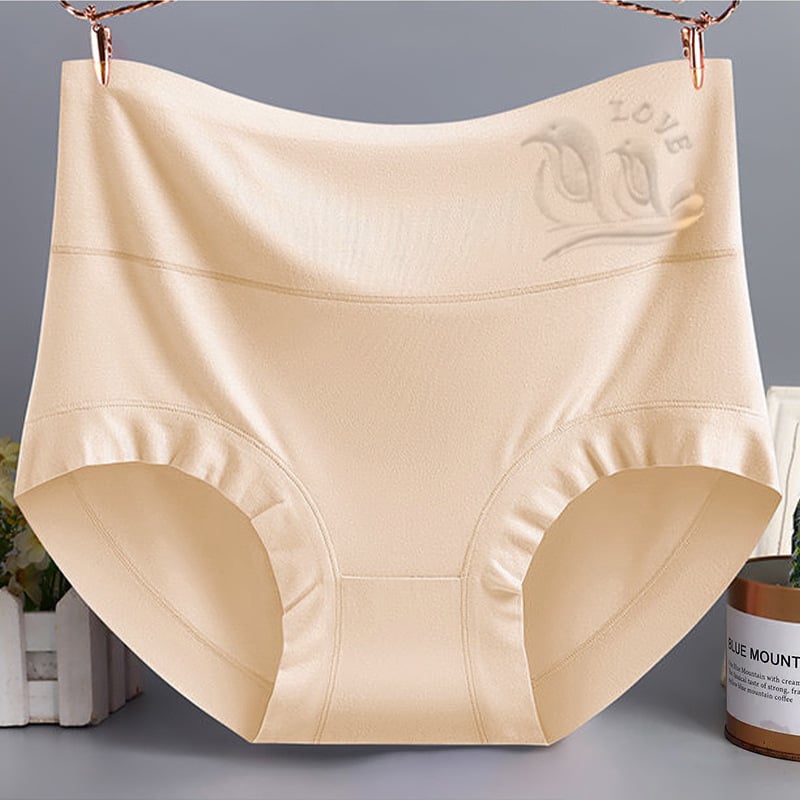 Modal augsta vidukļa sieviešu apakšveļa, pacel sēžamvietu, elpojoša, adīta, dzīvnieku raksts, kokvilnas iekšējā odere