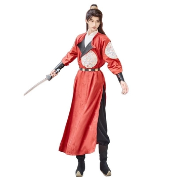 Tang stil Hanfu haljina s okruglim izrezom, unisex; konopna tkanina; regenerirana celulozna vlakna 80–90%, poliester 70–80%; mercerizirana obrada; šifra proizvoda 9-74; izdanje 2025