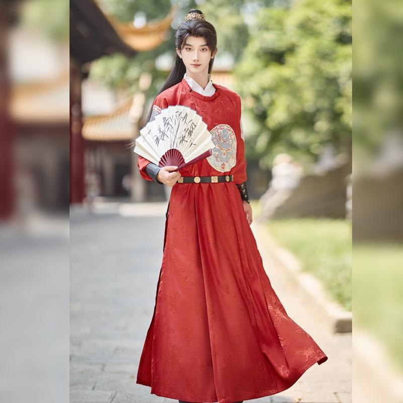 Tang stil Hanfu haljina s okruglim izrezom, unisex; konopna tkanina; regenerirana celulozna vlakna 80–90%, poliester 70–80%; mercerizirana obrada; šifra proizvoda 9-74; izdanje 2025