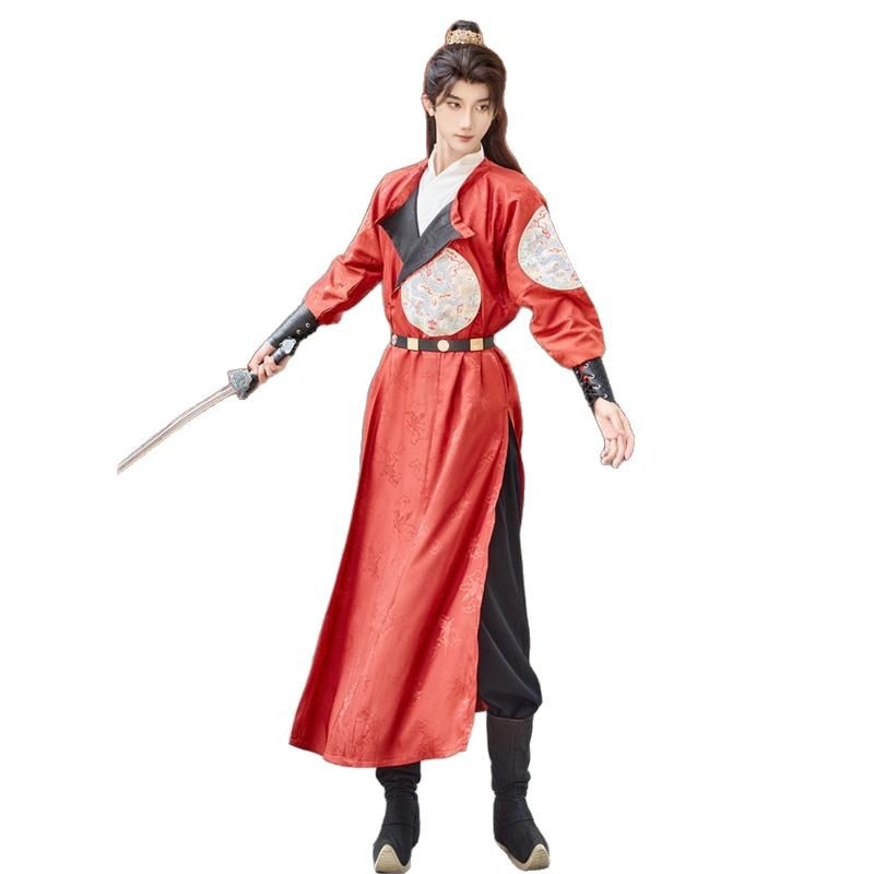 Tang stil Hanfu haljina s okruglim izrezom, unisex; konopna tkanina; regenerirana celulozna vlakna 80–90%, poliester 70–80%; mercerizirana obrada; šifra proizvoda 9-74; izdanje 2025
