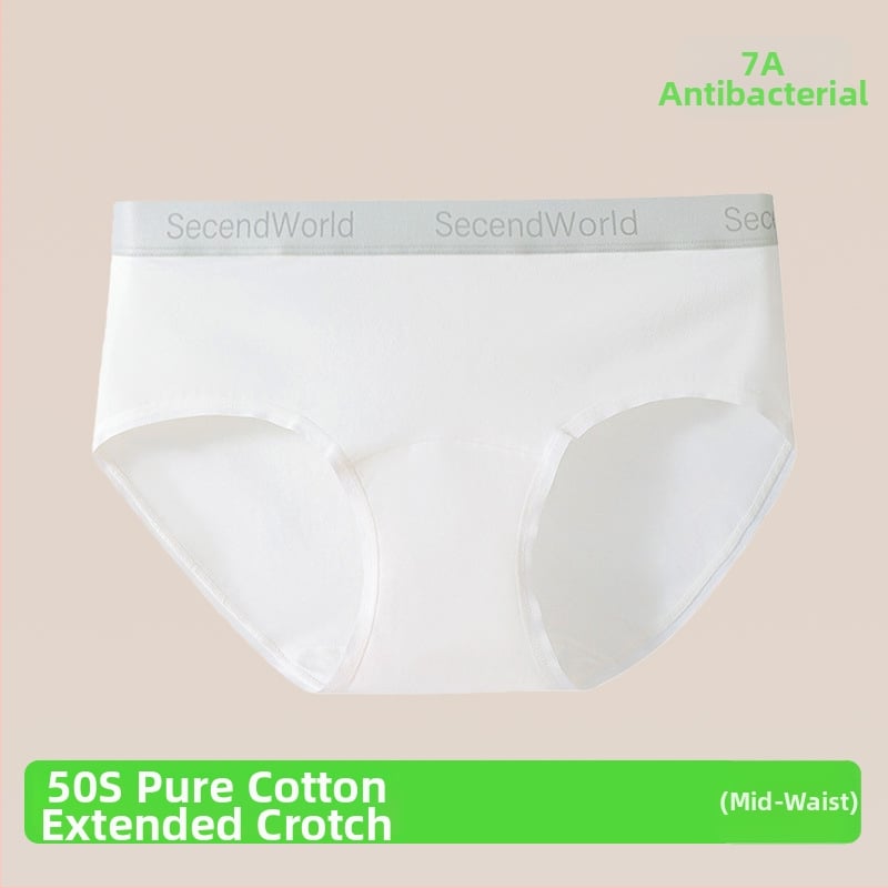 Sieviešu tīras kokvilnas apakšveļa ar vidēju jostu, elpojoša un antibakteriāla, 90–95% kokvilnas
