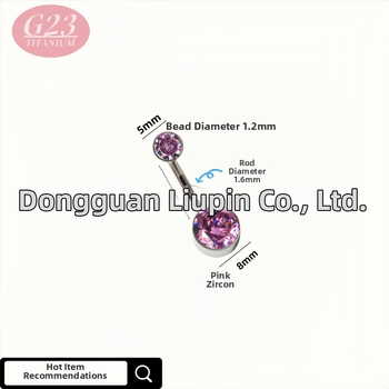 Пъпна халка, кръгла, от титановата сплав, титанов кристал, ръчна изработка