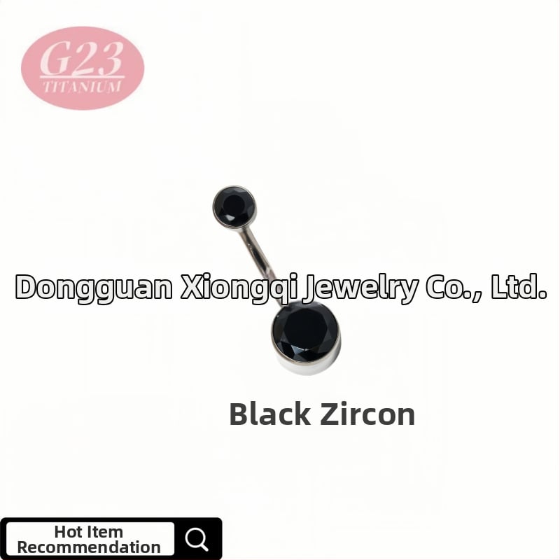 Пъпна халка, кръгла, от титановата сплав, титанов кристал, ръчна изработка