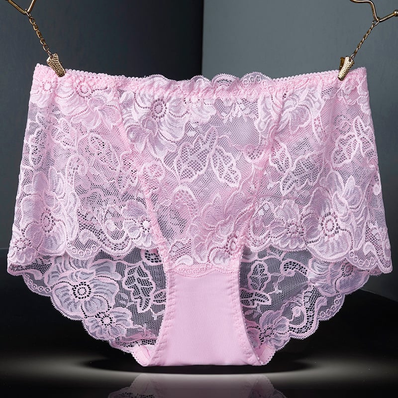 Sieviešu augsta vidukļa biksītes no žakarda mežģīnes – butt lift, elpojošas, neilons 80–90%