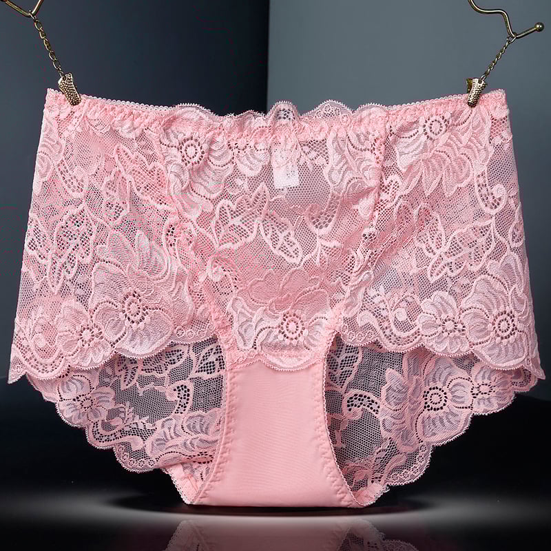 Sieviešu augsta vidukļa biksītes no žakarda mežģīnes – butt lift, elpojošas, neilons 80–90%