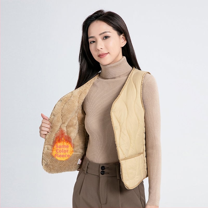 Sieviešu kokvilnas veste ar fleece oderi, rudens–ziemas sezona, regulāra piegriezums, polo apkakle, vienkāršā aizdare
