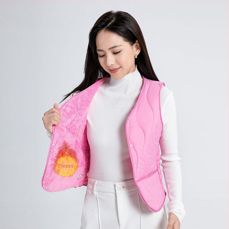 Sieviešu kokvilnas veste ar fleece oderi, rudens–ziemas sezona, regulāra piegriezums, polo apkakle, vienkāršā aizdare