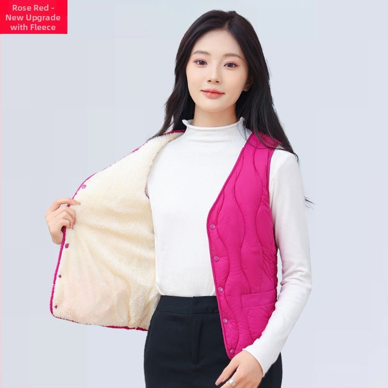 Sieviešu kokvilnas veste ar fleece oderi, rudens–ziemas sezona, regulāra piegriezums, polo apkakle, vienkāršā aizdare