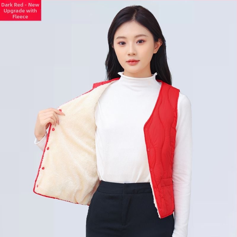 Sieviešu kokvilnas veste ar fleece oderi, rudens–ziemas sezona, regulāra piegriezums, polo apkakle, vienkāršā aizdare