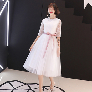 Sieviešu oficiāla kleita, poliestera šķiedra (90%), A-līnijas siluets, augsta josta, 3/4 piedurknes