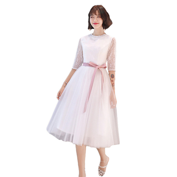 Sieviešu oficiāla kleita, poliestera šķiedra (90%), A-līnijas siluets, augsta josta, 3/4 piedurknes