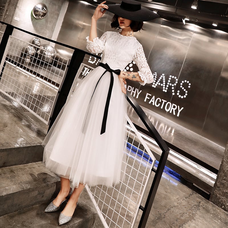 Sieviešu oficiāla kleita, poliestera šķiedra (90%), A-līnijas siluets, augsta josta, 3/4 piedurknes