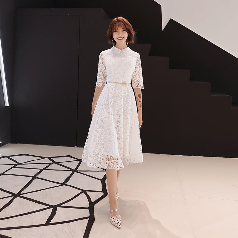 Sieviešu oficiāla kleita, poliestera šķiedra (90%), A-līnijas siluets, augsta josta, 3/4 piedurknes