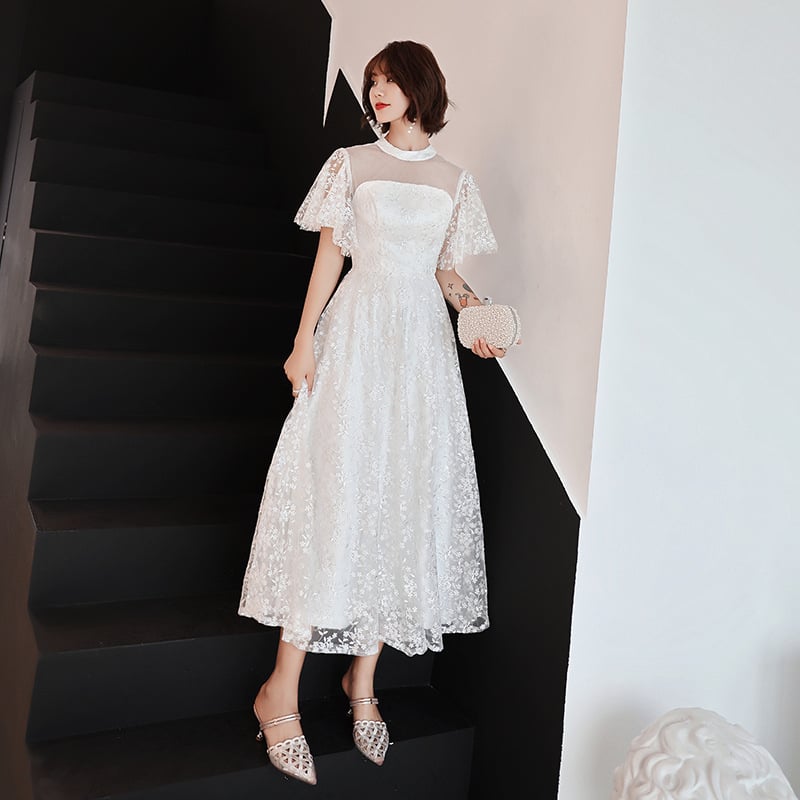 Sieviešu oficiāla kleita, poliestera šķiedra (90%), A-līnijas siluets, augsta josta, 3/4 piedurknes