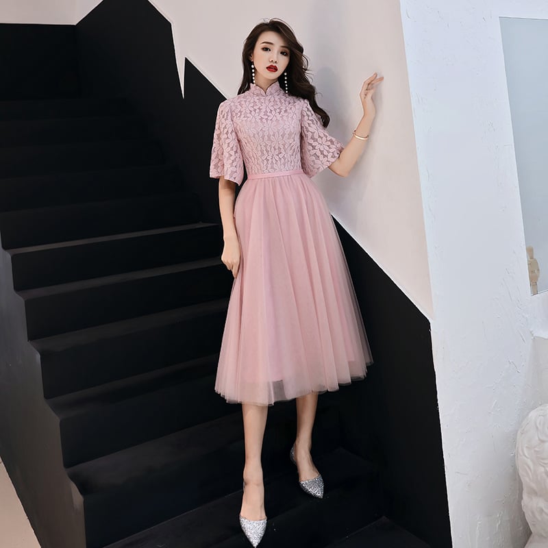 Sieviešu oficiāla kleita, poliestera šķiedra (90%), A-līnijas siluets, augsta josta, 3/4 piedurknes