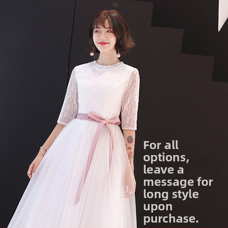 Sieviešu oficiāla kleita, poliestera šķiedra (90%), A-līnijas siluets, augsta josta, 3/4 piedurknes