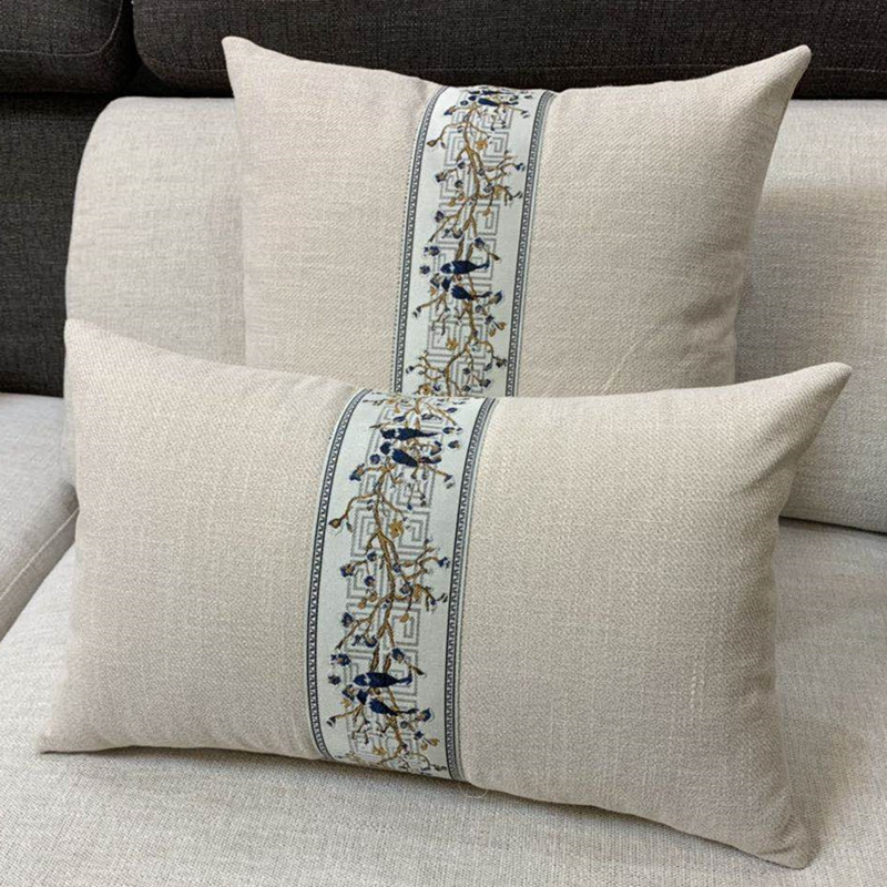 Muguras atbalsta spilvens ar lina pārklājumu, jauns ķīniešu stils; pārvalks: poliesters; pildījums: PP kokvilna; pletēšana: salikšana; raksts: vienkrāsains/ ziedu; pielāgošana pieejama