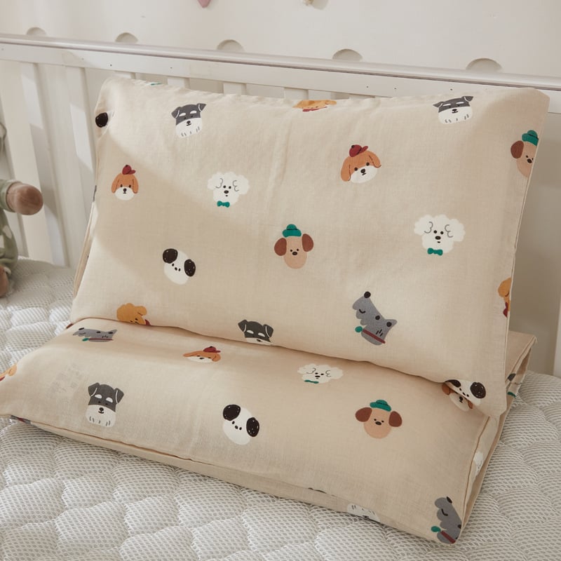 Jastučnica za djecu od 100% pamuka gaze, dvostruka, s dječjim motivom i reaktivnim tiskom