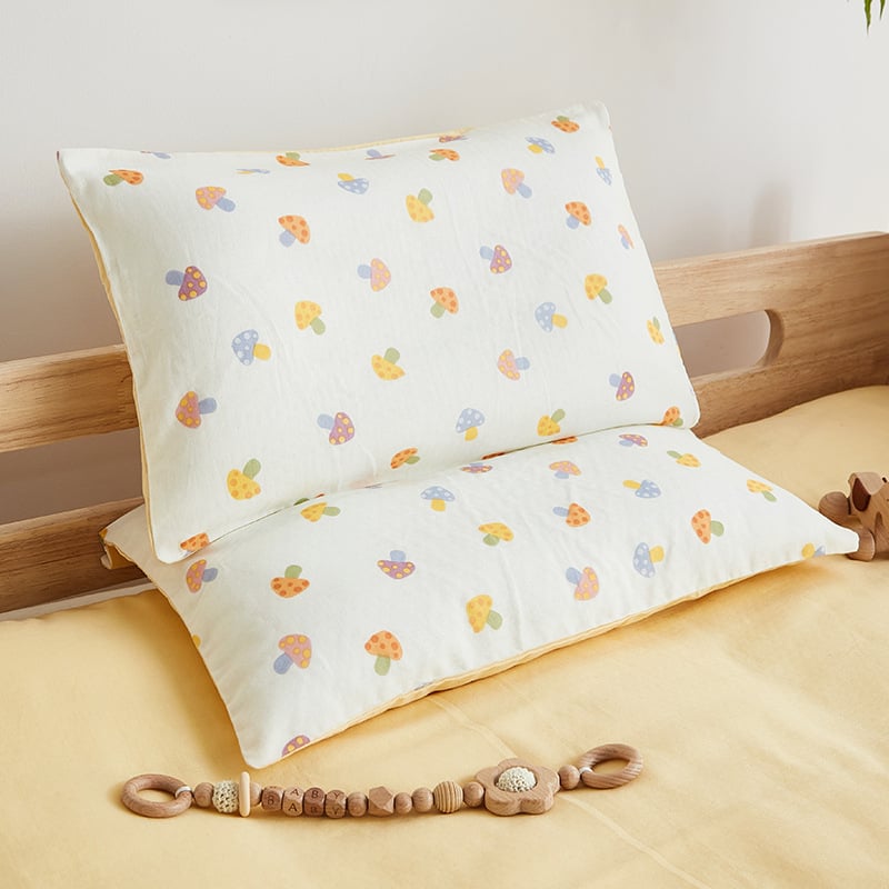 Jastučnica za djecu od 100% pamuka gaze, dvostruka, s dječjim motivom i reaktivnim tiskom