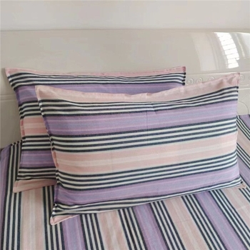 Памучни калъфки за възглавници със цип, комплект от две калъфки, 91–95% памук, плътна тъкан, багрене на прежда, дишащи и абсорбиращи пот