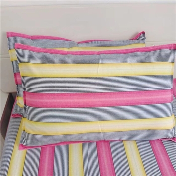 Памучни калъфки за възглавници със цип, комплект от две калъфки, 91–95% памук, плътна тъкан, багрене на прежда, дишащи и абсорбиращи пот