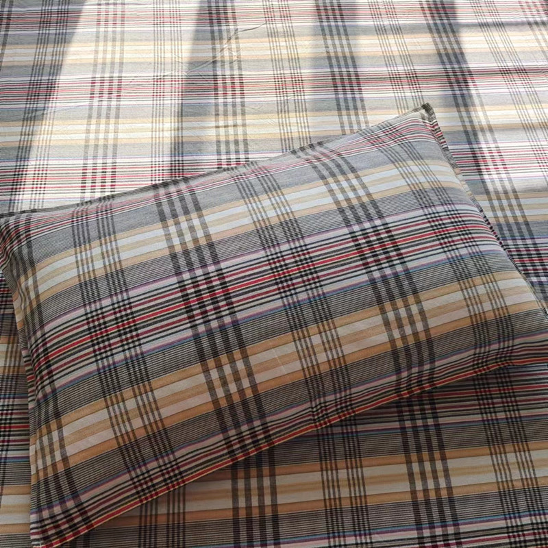 Памучни калъфки за възглавници със цип, комплект от две калъфки, 91–95% памук, плътна тъкан, багрене на прежда, дишащи и абсорбиращи пот